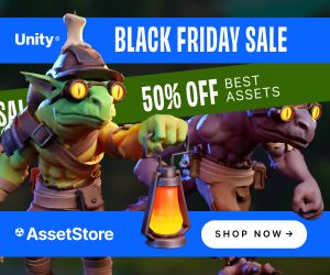 Unity’s Black Friday sale has launched! This sale features more than 300 assets up to 50% off and special Daily Flash Deals featuring select assets at 95% off. The sale continues through December 10, 2025, 8:00am PT.